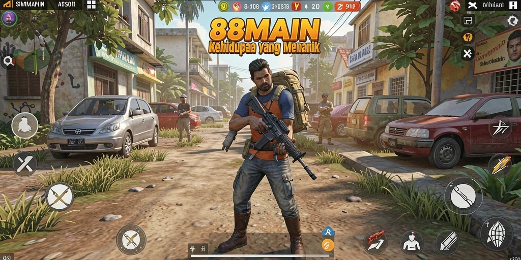 Tampilan gameplay interaktif dari game Simulation 88MAIN.