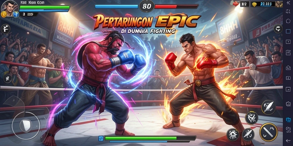 Menampilkan pertarungan sengit dalam gameplay 8HHH.