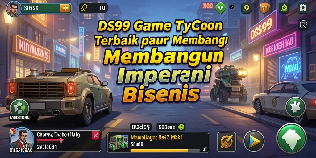 Screenshot DS99 menunjukkan gameplay seru membangun bisnis Tycoon.