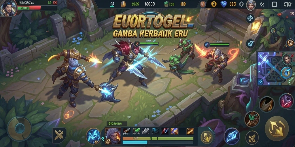 Screenshot gameplay seru EUROTOGEL dengan aksi pertarungan intens.