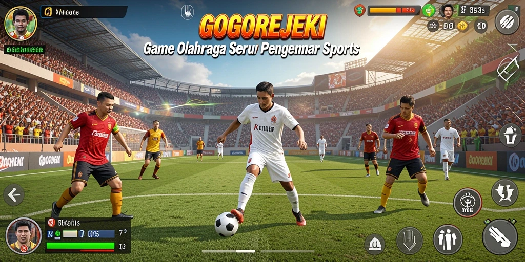 Screenshot GOGOREJEKI menunjukkan pertandingan olahraga yang mendebarkan.