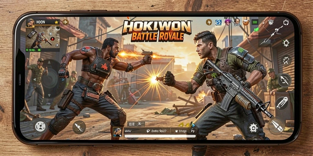 Gambaran gameplay HOKIWON yang menegangkan dan penuh aksi.