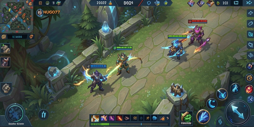Tampilan gameplay seru dan kompetitif di HUGO77.