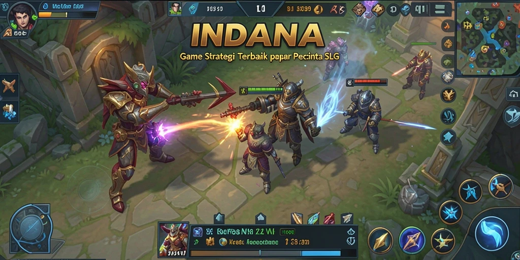Tampilan dinamis dari gameplay strategi INDAAA.