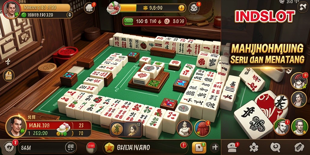 Tampilan gameplay Mahjong yang menarik di INDSLOT.