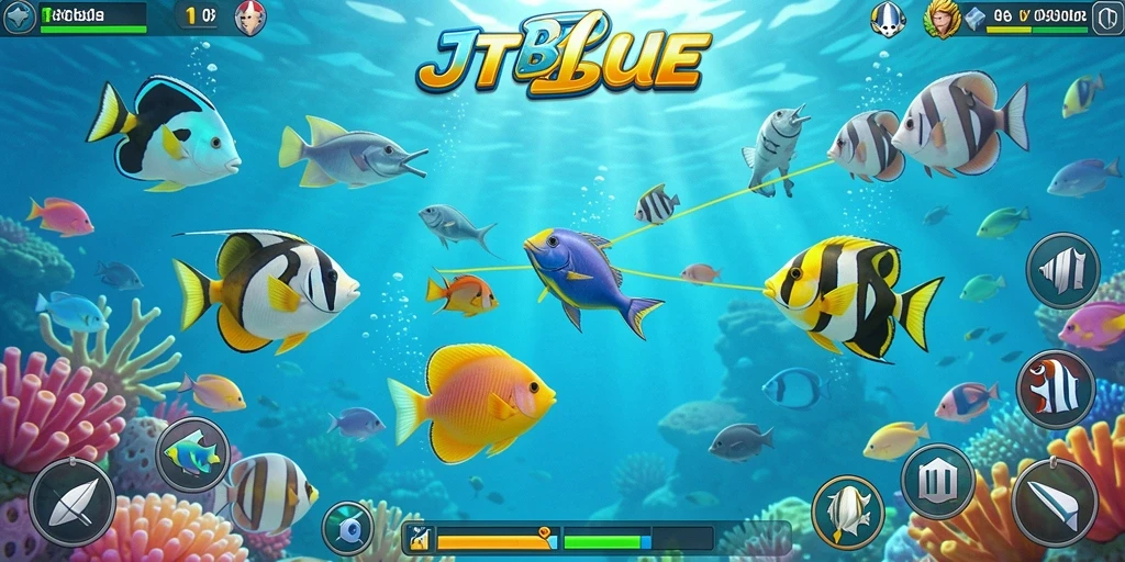 Tampilan visual menakjubkan dari gameplay Tembak Ikan JTBLUE.
