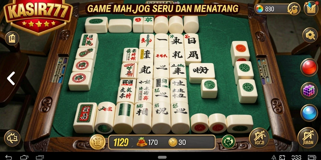 Tampilan gameplay KASIR777 yang menampilkan tantangan Mahjong.