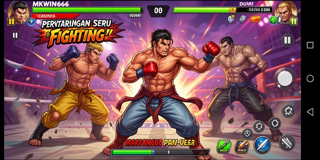 Gameplay seru dalam pertempuran intens MKWIN666.