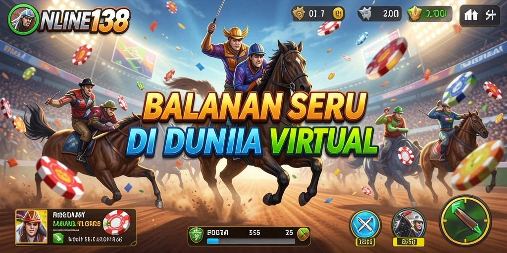 Screenshot menampilkan aksi balap seru dari ONLINE138.
