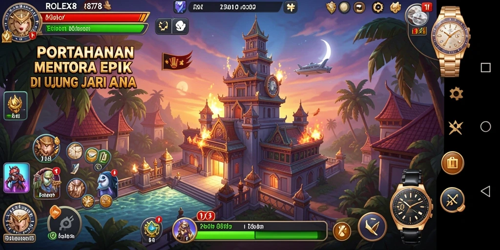 Gameplay seru dari ROLEX878 yang menampilkan pertahanan menara yang strategis.