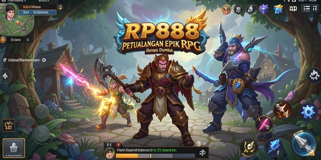 Screenshot utama RP888 menampilkan aksi pertarungan yang mendebarkan.