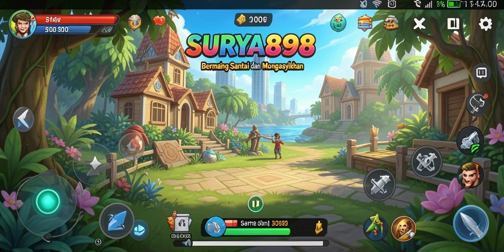 Screenshot gameplay SURYA898 yang ceria dan menghibur.