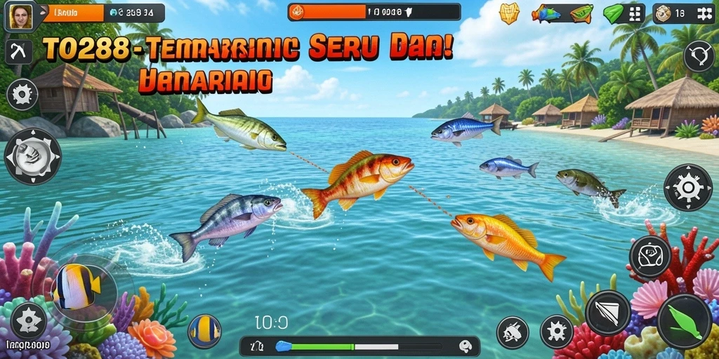 Gameplay TO288 dengan aksi menembak ikan yang seru.