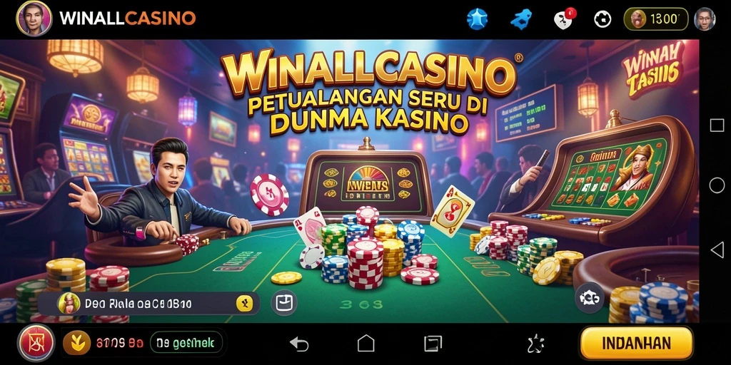 Tampilan gameplay <strong>WINALLCASINO</strong> yang memukau dan menegangkan di dunia kasino.