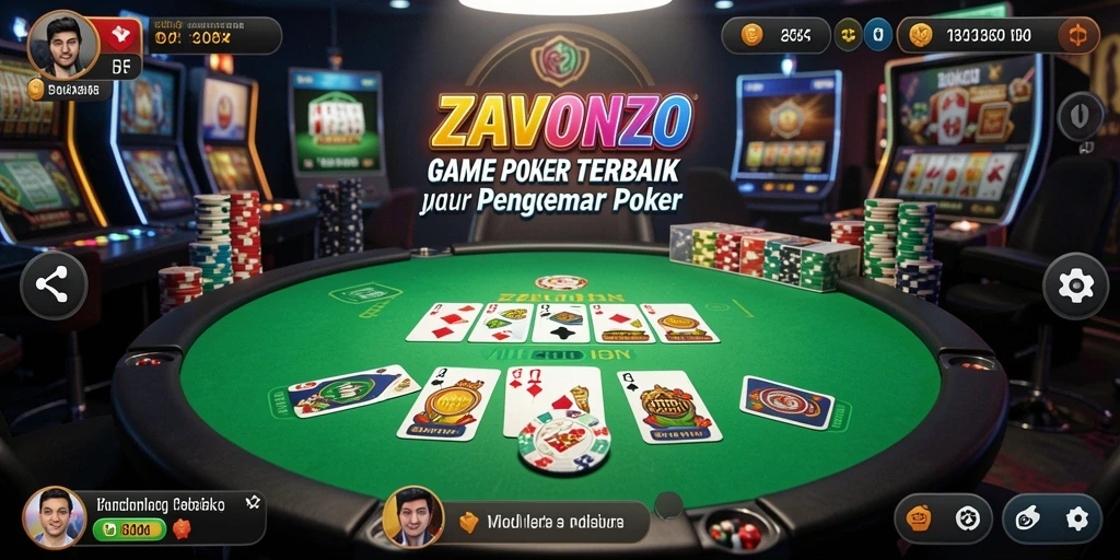 Tampilan gameplay ZAVONZO yang mendebarkan dan penuh strategi Poker.