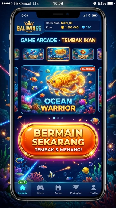 Tampilan beranda aplikasi baliwin66 yang menarik dan intuitif.